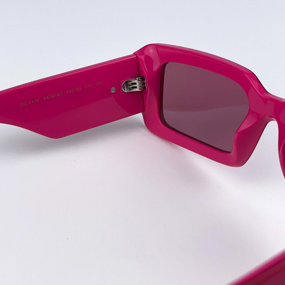 D&G DG4416 33794Z Sunglasses Metallic Pink Mirror Silver Rectangle Unisex - Picture 12 of 13
